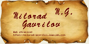 Milorad Gavrilov vizit kartica